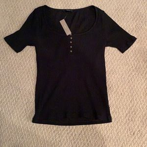 J Crew NWT Black Henley shirt